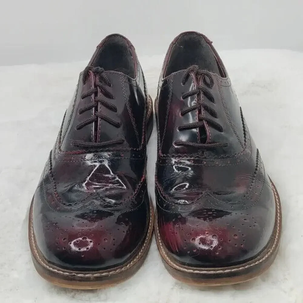 Burgundy Wingtip Lace Up Oxfords Dress Shoes 10.5